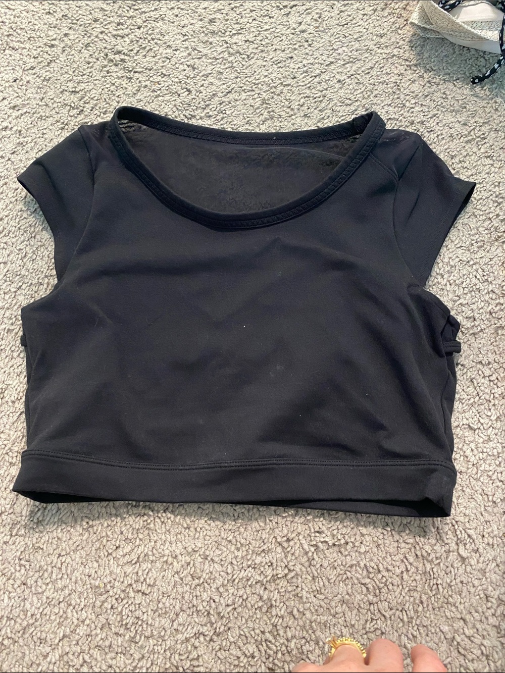 Zella Black Scoop-Neck Crop Tee